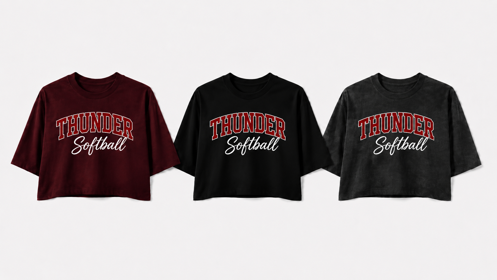 Thunder Softball- (Script Logo) Boxy Crop
