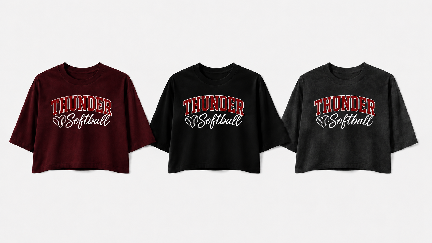 Thunder Softball- (Script Logo) Boxy Crop